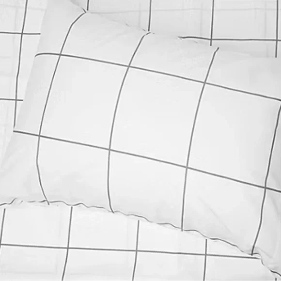 Gray Microfiber Blend Sheets with White Accent - Picture 2 of 2